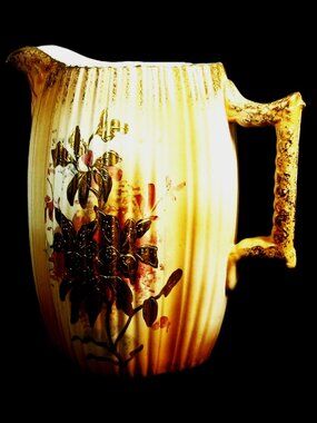 Antique Ceramic English Decorative Pitcher 1892 Home Accent Hand Painted